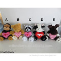 Lovely Valentine's Plush Animals Toy With Red Heart